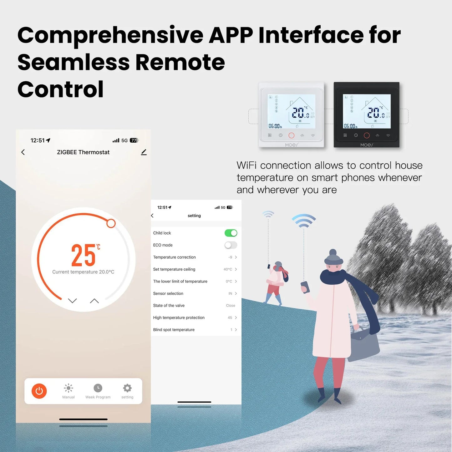 MOES Tuya WiFi ZigBee Smart Thermostat Room Temperature Controller for Water Electric Floor Heating Gas Boiler Alexa Google Home
