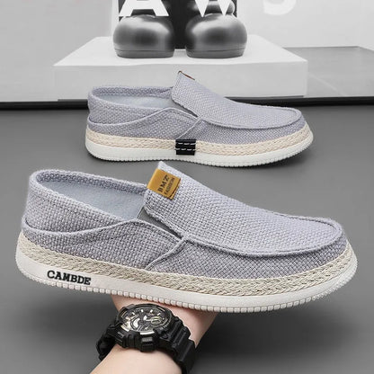 Summer Casual Loafers Men Breathable Slip On Casual Shoes for Men Classic Linen Canvas Sneakers Male Light Flats Lazy Shoes