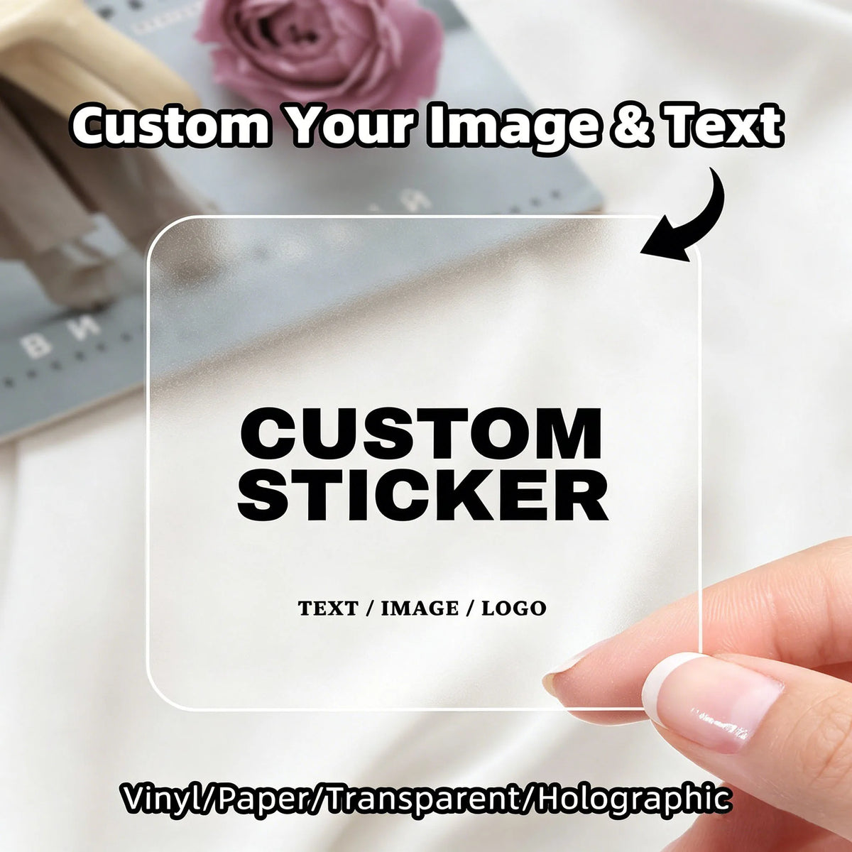 1/48/120/192PCS Custom Stickers Personalized Waterproof Self Adhesive Labels Custom Logo Text Image Vinyl Decals for Any Use