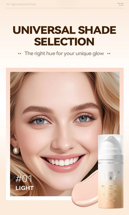 Color-Changing Sunscreen Foundation,Skin Tone Matching,All-Day Long-Lasting Wear,Perfect Base for Flawless Makeup