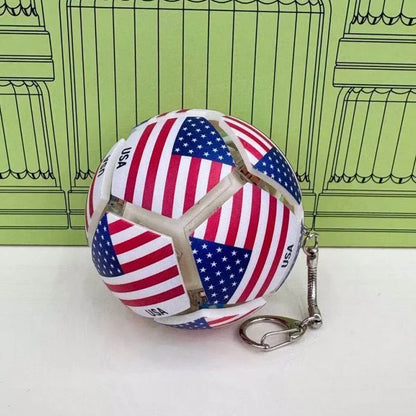 Soccer Keychain Fidget Toy Stress Relief Pendant for Fan Portable Decompression Ball with Gift Box Multi-National Team Souvenir