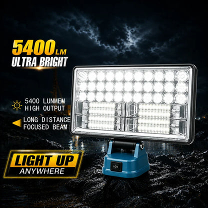 90W LED Work Light for Makita 18V Battery LED Spotlight -9000LM Cordless Jobsite Flood Light Construction Work Light USB Charger