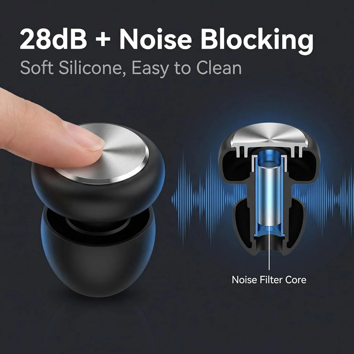 XYM Silicone Soundproof  Anti Noise Bullet Type Earplugs Portable Sports, Sleep  Noise Reduction Silicone Earplugs Reusable