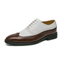 Men Wingtip Detail Dress Shoes, Business Two Tone Oxford Shoes For Wedding party
