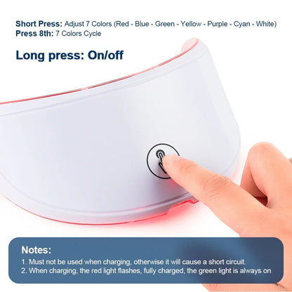 Face and Neck Beauty Machine LED Facial Mask Photon Neck Mask with 7 Colors Skin Care Massager