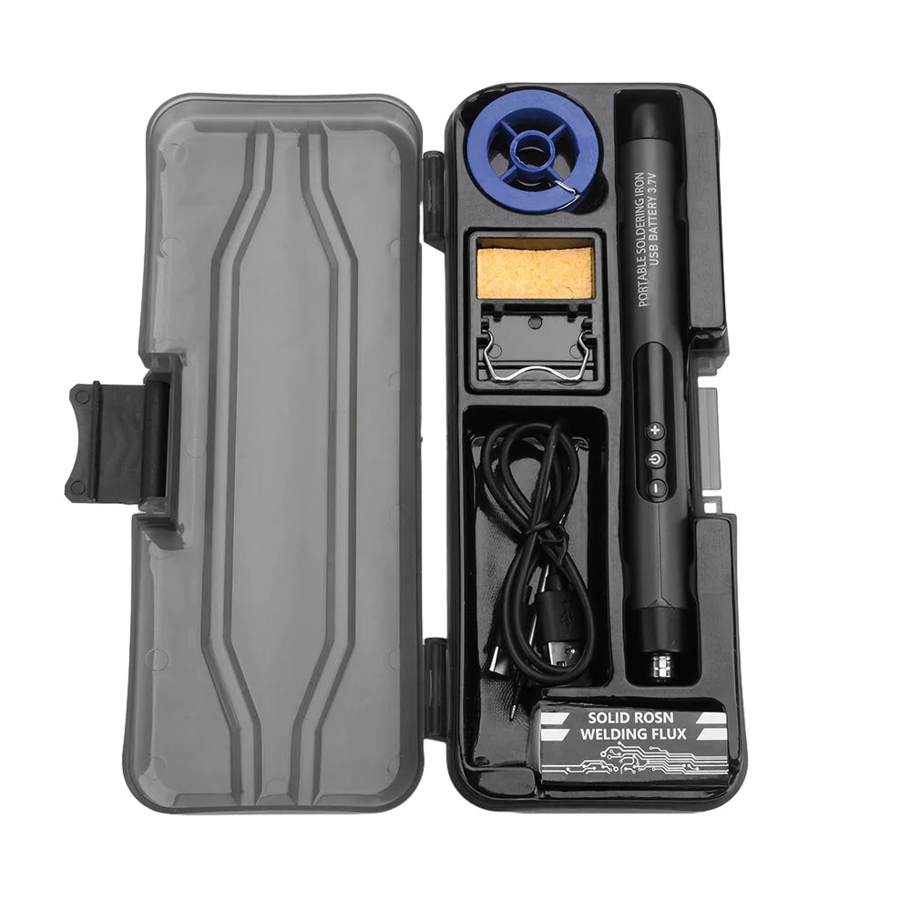 Wireless USB Soldering Iron Kit Replaceable C200S Tip 5-Gear 260-420℃ Auto Sleep Mode 1000mAh Type-C Rechargeable Welding Tool