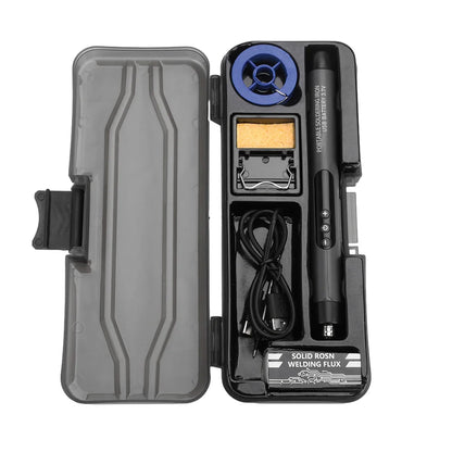 Wireless USB Soldering Iron Kit Replaceable C200S Tip 5-Gear 260-420℃ Auto Sleep Mode 1000mAh Type-C Rechargeable Welding Tool