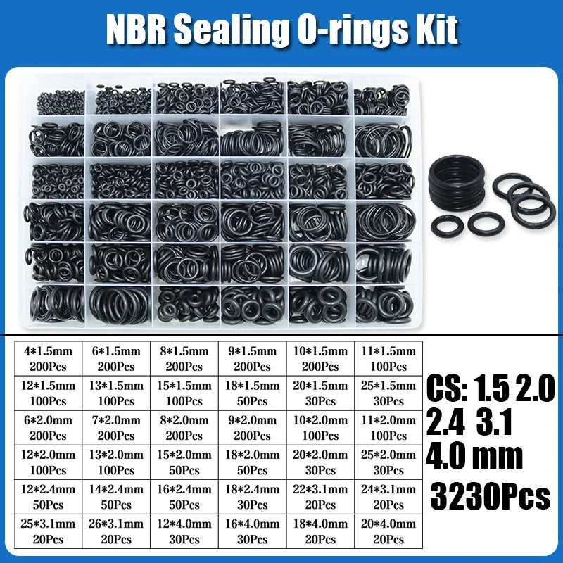 O Ring NBR Seal Washer Plumbing Gasket Thickness 1/1.5/2.0/2.4/3.1/4.0 Nitrile Butadiene Rubber Spacer Oil Resistance Oring Kit