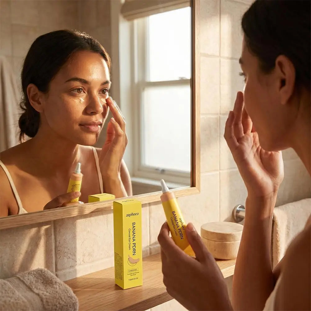 Premium Banana PDRN Eye Dark Circles Blemishes Brightener Concealer Cover Lightweight Non-sticky Under-Eye Concealer Moisturizer