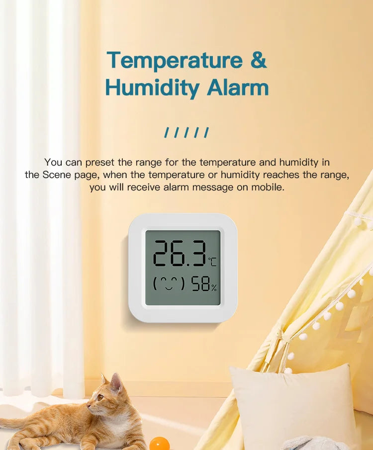 Tuya Zigbee Temperature Humidity Sensor Mini Screen Thermometer For Smart Home Automation Work with Google Home Alexa