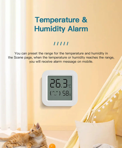 Tuya Zigbee Temperature Humidity Sensor Mini Screen Thermometer For Smart Home Automation Work with Google Home Alexa