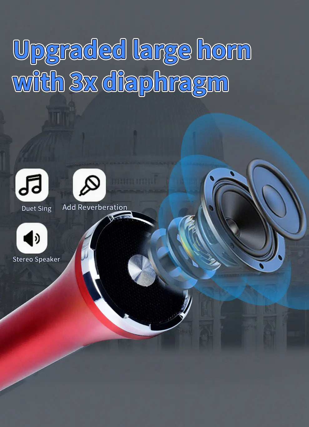 1Pc of 40W Portable Bluetooth Speaker Mic 6400mAH TWS Type-C Fast Charging Powerful Wireless Karaoke Microphone for Party&Travel