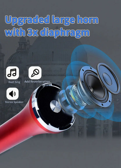 1Pc of 40W Portable Bluetooth Speaker Mic 6400mAH TWS Type-C Fast Charging Powerful Wireless Karaoke Microphone for Party&Travel