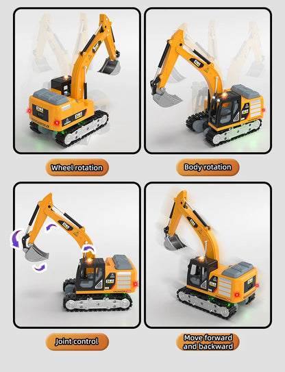 2026New Full-Scale Mini Excavator Tipper Truck 1:64 Remote Control Engineering Vehicle Mini Forklift Birthday Gift Toy RC Trucks