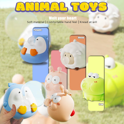 NEW Cute Animal Spitting Bubbles Squish Squeeze Toy, Anxiety Stress Relief Toys For Children and Adults, Birthday Christmas Gift