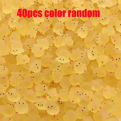 5-40PCS Mini Fluorescence Chicken Moss Toy Microlandscape Miniature Chick Figurines Fairy Garden Accessories Home Decor Crafts