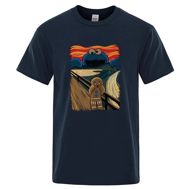 Summer Men High Quality T-shirt Cotton Blend Short Sleeve Print Casual Loose Men T Shirt O-neck Male T-shirt Male Tees  for Men