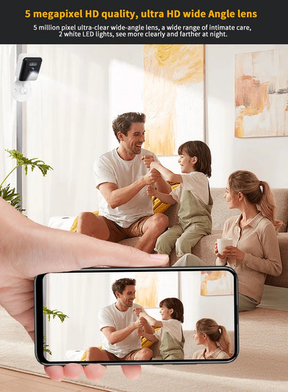 5MP Mini Cube Camera 2.4G Wifi Indoor Security IP Cam with Two Way Audio 2K Human Detection Smart Home Baby Monitor Tuya