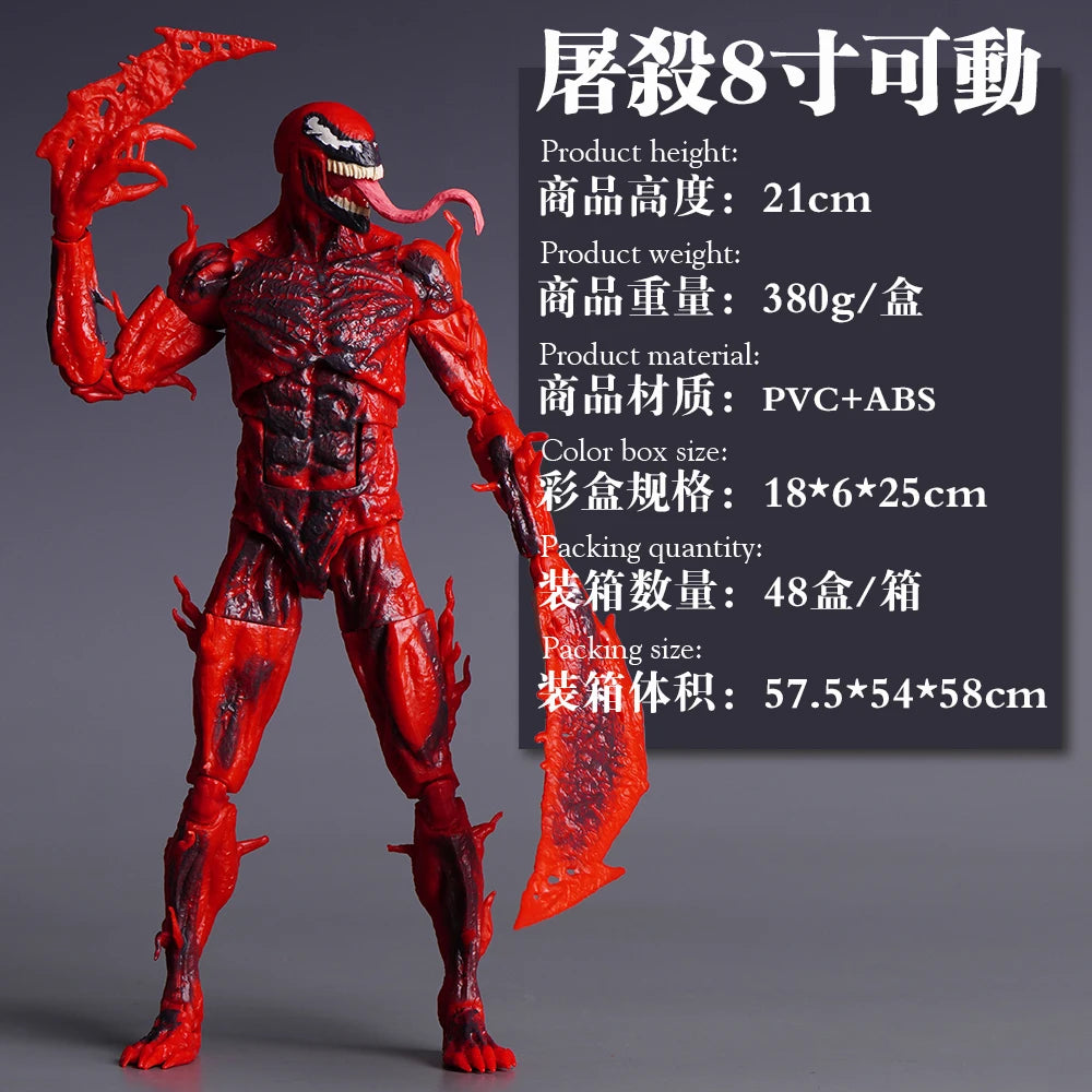 New Legends Series Carnage Action Figure Red Venom Figurine Change Face Statue Model Collectible Customized Decorate Gift Toy
