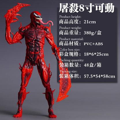 New Legends Series Carnage Action Figure Red Venom Figurine Change Face Statue Model Collectible Customized Decorate Gift Toy