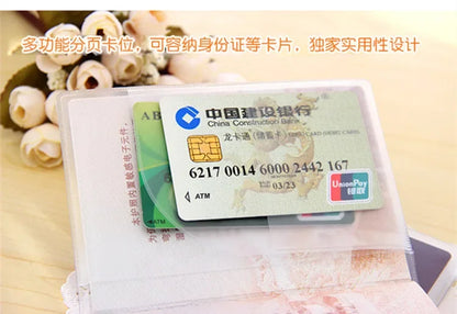 1PCS Travel Dirt Protection Passport Cover Wallet Purse PVC Transparent Women ID Business Credit Card Passport Holder Bag Pouch