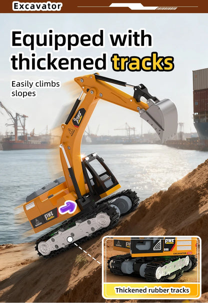 2026New Full-Scale Mini Excavator Tipper Truck 1:64 Remote Control Engineering Vehicle Mini Forklift Birthday Gift Toy RC Trucks
