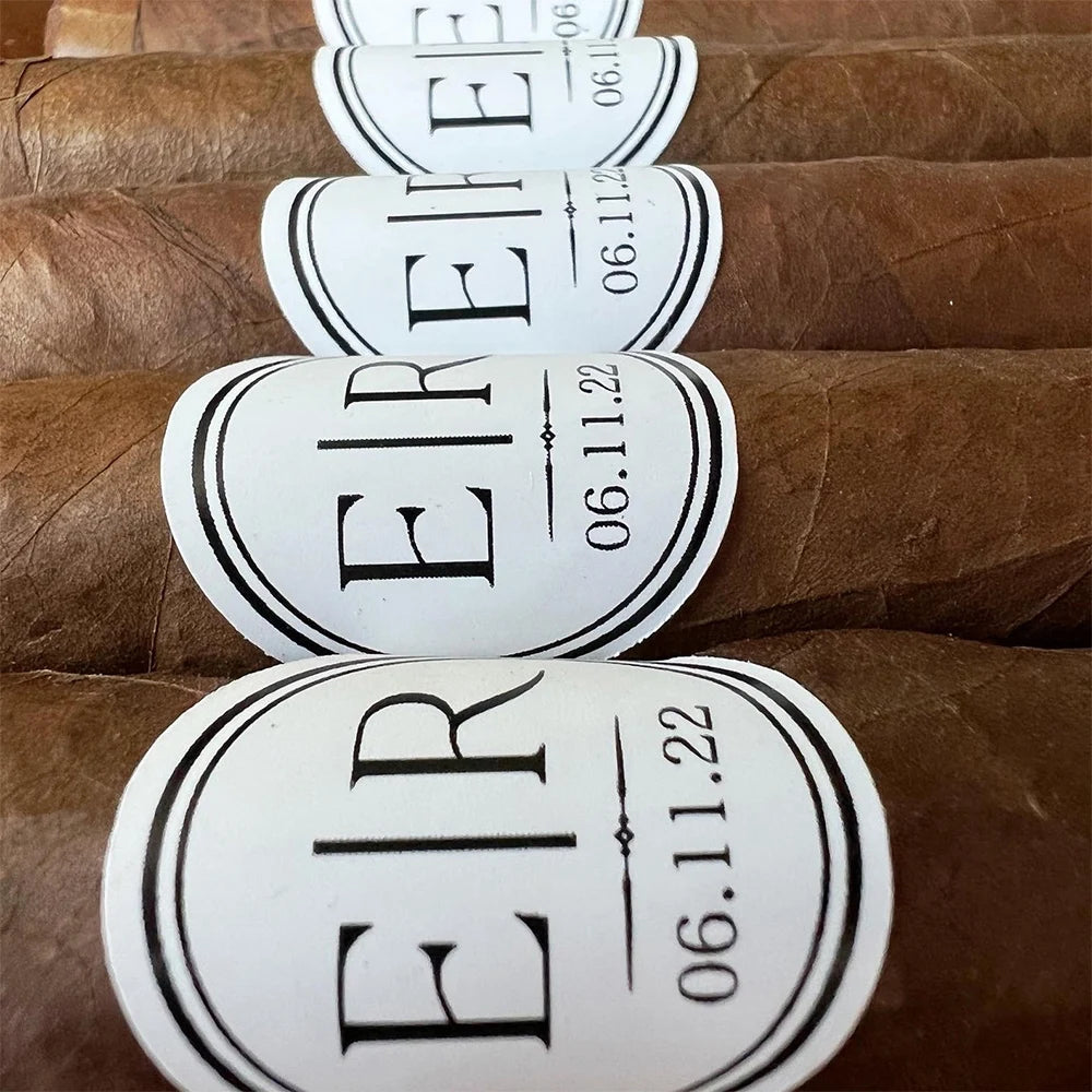 Personalized Custom Wedding Cigar Bands Sticker Wraps Cigar Labels Groomsmen Gift Father's Day Gift for Dads Wedding Favors
