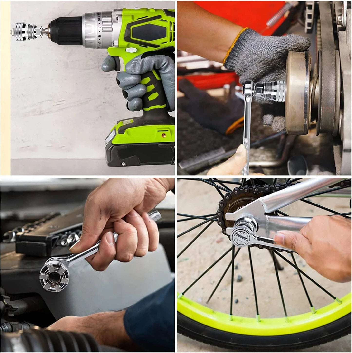 Adjustable Sleeve The Drill Magic Universal Socket Set with Connecting Rod Fits Standard 3/8-3/4'' 10-19mm Drill Adapter Sockets