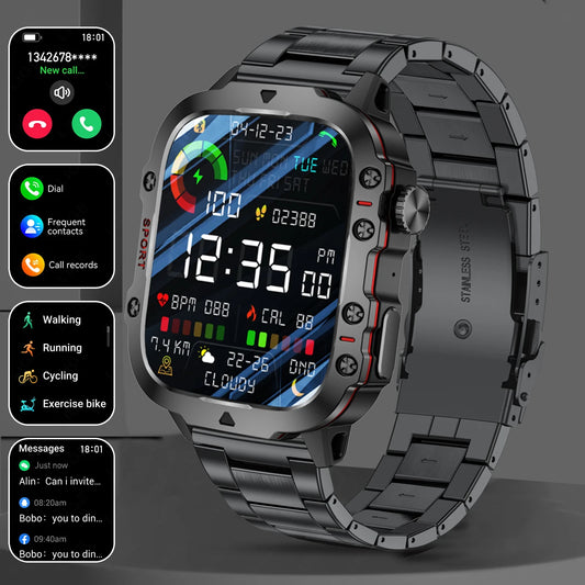 LIGE 2025 For Xiaomi Military Smart Watch Men IP68 5ATM Outdoor Sport Fitness Tracker Health Monitor 1.81Inch BT Call Smartwatch