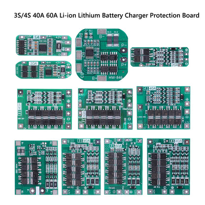 BMS 3S/4S 5A 10A 20A 25A 40A 60A Płytka zabezpieczająca ładowarkę do akumulatorów litowo-jonowych 18650 do wiertarki 12 V z funkcją wzmocnienia/balansu