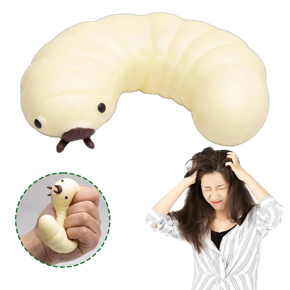 Squish Caterpillar Toy Soft Caterpillar Stretch Cute Sensory AntiStress Decompression Toys Soybean Bug Pinching Fun Toy