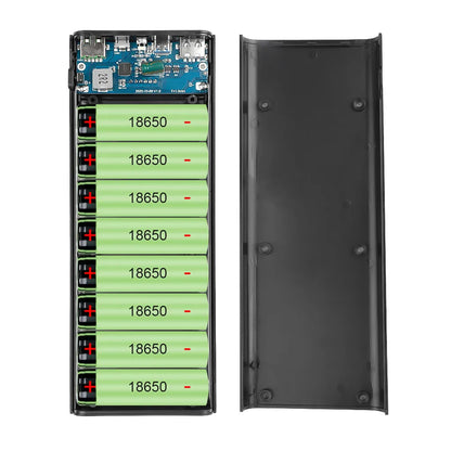 25W Battery Charge Storage Box Dual USB Micro Type C 18650 Power Bank Shell PD QC3.0 Quick Charge For Smartphone Without Battery