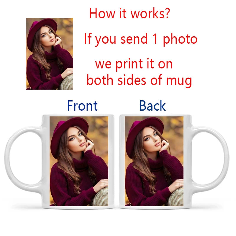 Customize Photo Black Coffee Mug - Personalized Dog Cat Familay Lover Photos Cup Tea Cup with Names Mothers' Day Surprised Gift