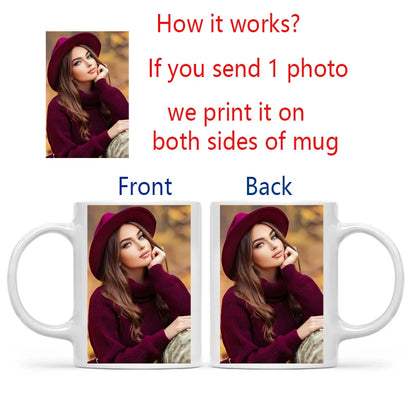 Customize Photo Black Coffee Mug - Personalized Dog Cat Familay Lover Photos Cup Tea Cup with Names Mothers' Day Surprised Gift