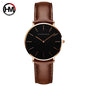 Hannah Martin Hot New Ms Fashion Simple Quartz Movement Watch High Quality Leather Strap Waterproof Lady Watch Relogio Feminino