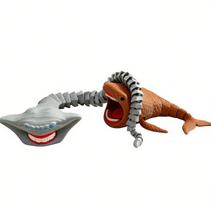 Bloop Sea Monster 3D Printed Flexible Articulated Fidget Toy – Sea Eater Deep Sea Creature Collectible Stress Relief Desk Toy