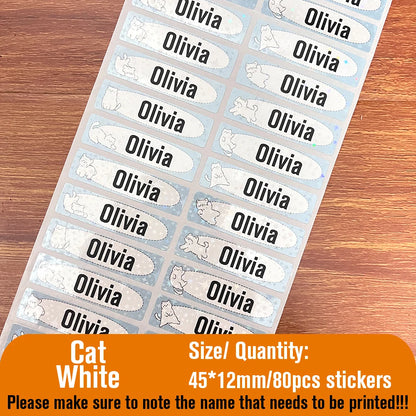 200Pcs Custom Waterproof Hebrew Name Stickers Personalized Children Hologram Label  Sticker With Students School Stationery Tag