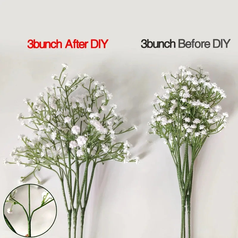 Artificial Plastics Gypsophila Flower Outdoor Garden Party Courtyard Home Vases Table Wedding Bridal Bouquet DIY Gifts Accessory