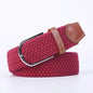 Women Casual Knitted Elastic Belt Pin Buckle Webbing Strap Woven Canvas Braided Stretch  - Belts for Men