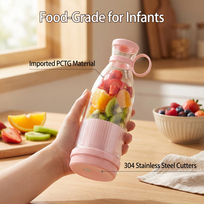 Portable Electric Juicer Cup with 6 Blades USB Mini Milkshake Blender Fresh Fruit Milk Mixing Tool for On-the-Go