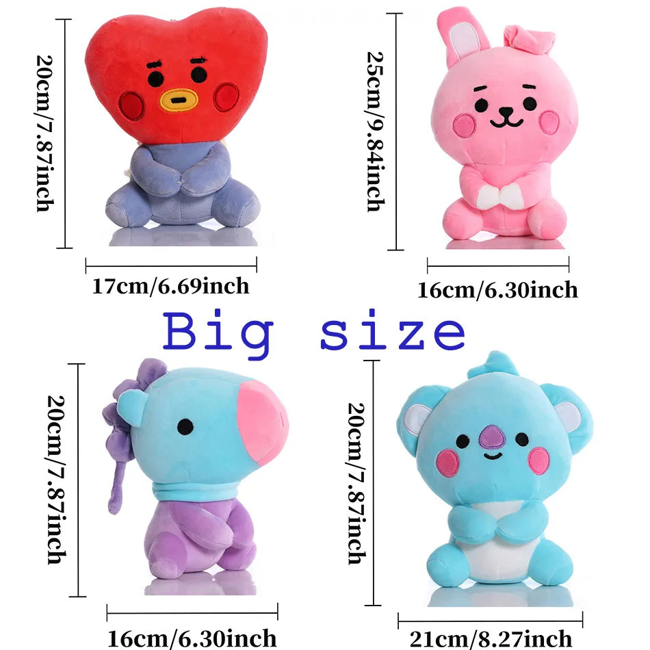 B-T-21 Plush Doll Keychain Koay Shooky Mang Cooky Cute Stuffed Pendant Backpack Ornament Gift for Fans Bag Decor