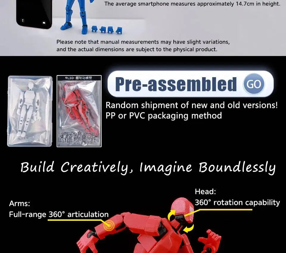 9L3D Multi-joint Articulated Anime Figures Saitama Kenshiro One Punch Man Fist North Star Chainsaw Man Dummy 13 Collectible Toys