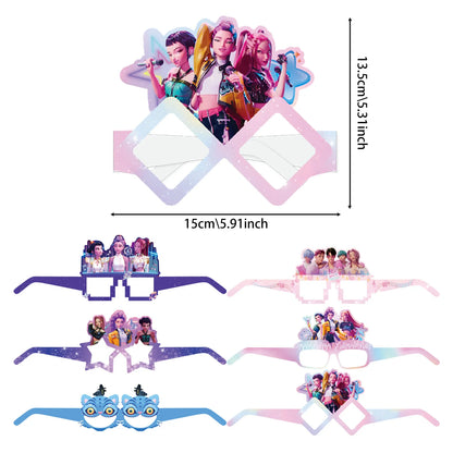 K-pop Kids Birthday Party Supplies All-in-One Decor Set-Paper Tableware Cups Candy Box Gift Bags Banner for Festive Celebrations