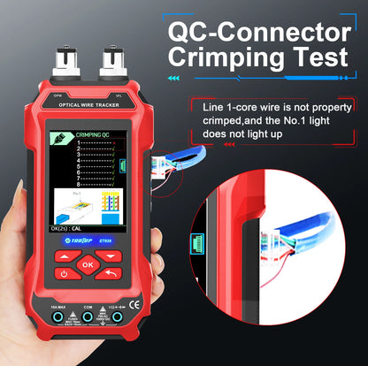 TOOLTOP Network Cable Tester 4 in 1 Multi-function Fiber Optical Power Meter Visual Fault Locator noise-free LAN Line Tracking