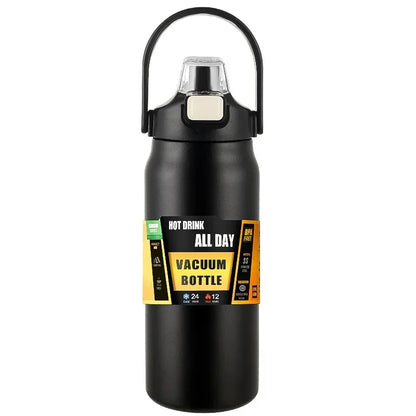 304 Stainless Steel Vacuum Thermos, Portable Outdoor Sports Water Bottle with Straw Cold Hot