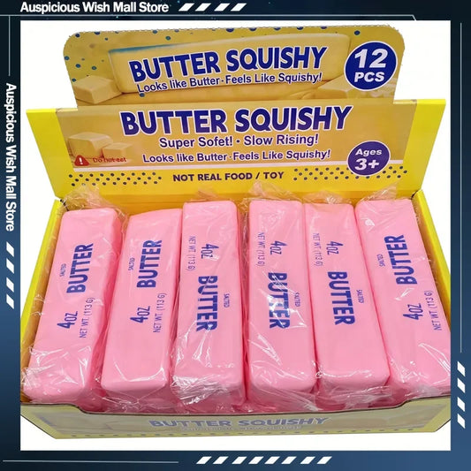 Butter Squishy Pink Strawberry Slow Rising Pu Soft Sticky Stress Relief Squeeze Toy For Adult Anxiety Relief Fidget Toy