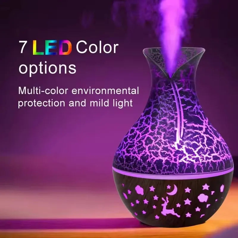 Wood Grain Humidifier 300ml USB Aroma Diffuser Atomizer USB Household Humidifier Hydrating Instrument Desktop Humidifier