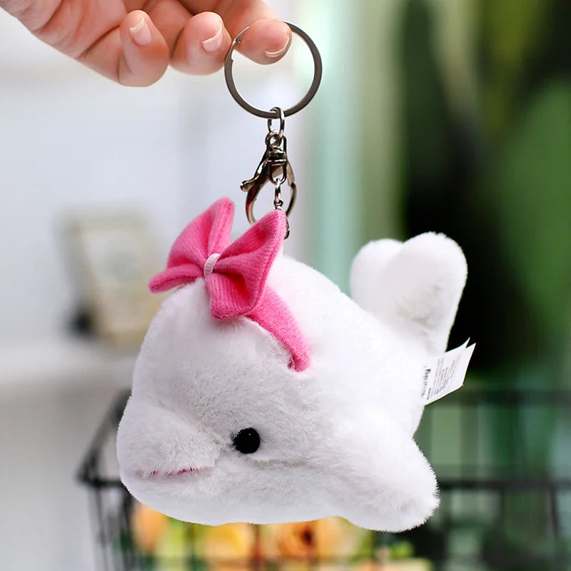 Seal Shark Whale Beluga Keychain Pendant Doll Mini Marine Animal Plush Keyring  Backpack Pendant Decor Kawaii Pendant Doll