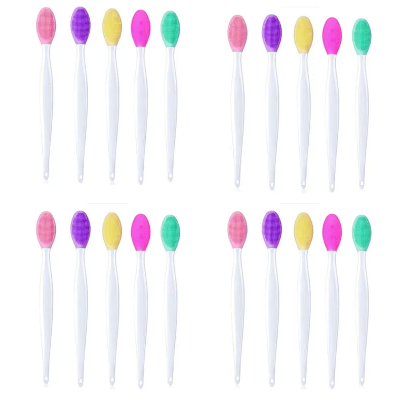 1-20pcs Beauty Skin Care Wash Face Silicone Brush Exfoliating Nose Clean Blackhead Removal Brushes Tools With Replacement Head