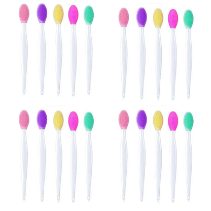 1-20pcs Beauty Skin Care Wash Face Silicone Brush Exfoliating Nose Clean Blackhead Removal Brushes Tools With Replacement Head